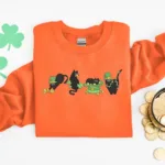 Embroidered Irish Lucky Cats Sweatshirt - Image 3