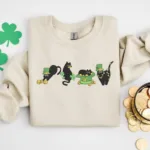 Embroidered Irish Lucky Cats Sweatshirt - Image 2