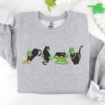 Embroidered Irish Lucky Cats Sweatshirt - Image 4