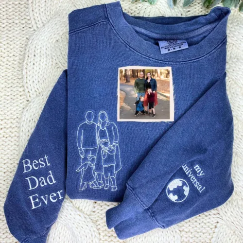 Father and Son Sweatshirt, Hoodie, Personalized Fathers Day Gifts from Portrait Photo Sweatshirt, Unique Gifts for Dad - Image 2