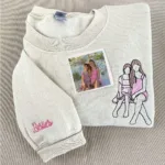 Personalized Best Friend Sweatshirt, Custom Embroidered Portrait Photo Sweatshirt - Image 12