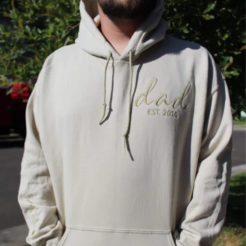 Personalized Fathers Day Hoodies or Sweatshirt with Embroidered Est - Image 6