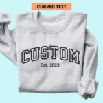Custom Text Embroidery Hoodie, Custom Embroidered Varsity Sweatshirt - Image 6