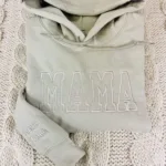 Custom Mama Neutral Varsity Sweatshirt or Hoodie - Image 2