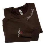 Personalized Unique Bridal Party Gifts for Bride with Embroidery Ms Mrs, EST or Any Text Icon on Sleeve - Image 8