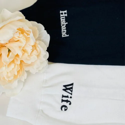 Personalized Unique Bridal Party Gifts for Bride with Embroidery Ms Mrs, EST or Any Text Icon on Sleeve - Image 11