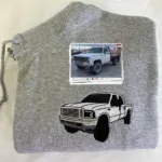 Custom Embroidered Trucker Hoodie from Your Photo, Personalized Gift for Truck Lover - Image 13