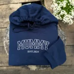 Mummy Hoodie or Sweatshirt with Embroidered Kids Names on Sleeve - Image 3