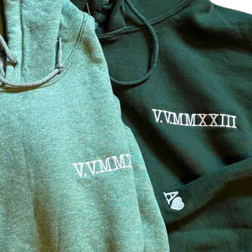 Embroidered Roman Numeral Sweatshirt, Hoodie - Image 7