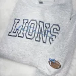 Football Crewneck, Embroidery Football Crewneck, Football Season Crew - Image 2