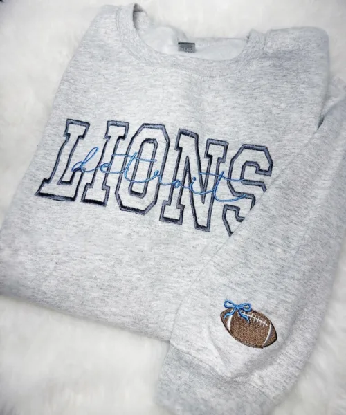 Football Crewneck, Embroidery Football Crewneck, Football Season Crew - Image 2