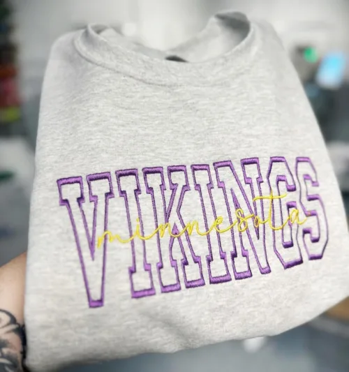 Football Crewneck, Embroidery Football Crewneck, Football Season Crew - Image 3