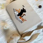 Halloween Cute Cat Embroidered Sweatshirt - Image 4