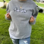 Ghost Cat Halloween embroidered sweatshirt - Image 7