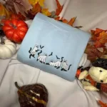 Ghost Cat Halloween embroidered sweatshirt - Image 4