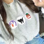 Halloween Cookies Boo Embroidered Sweatshirt, Spooky Season Crewneck Sweatshirt - Image 4