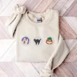 Halloween Cookies Boo Embroidered Sweatshirt, Spooky Season Crewneck Sweatshirt - Image 6