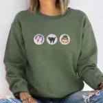 Halloween Cookies Boo Embroidered Sweatshirt, Spooky Season Crewneck Sweatshirt - Image 7