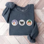 Halloween Cookies Boo Embroidered Sweatshirt, Spooky Season Crewneck Sweatshirt - Image 2