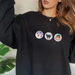 Halloween Cookies Boo Embroidered Sweatshirt, Spooky Season Crewneck Sweatshirt - Image 3