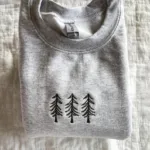 Pine Tree Trio Embroidered Crewneck Sweatshirt - Image 2