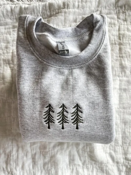 Pine Tree Trio Embroidered Crewneck Sweatshirt - Image 2