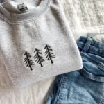 Pine Tree Trio Embroidered Crewneck Sweatshirt - Image 3