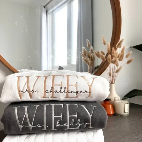 Personalized Embroidered Wife Sweatshirt