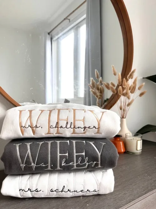 Personalized Embroidered Wife Sweatshirt