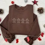 Gingerbread Embroidered Sweatshirt, Christmas Crewneck