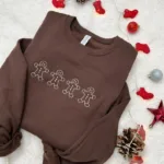 Gingerbread Embroidered Sweatshirt, Christmas Crewneck - Image 2