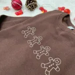 Gingerbread Embroidered Sweatshirt, Christmas Crewneck - Image 3