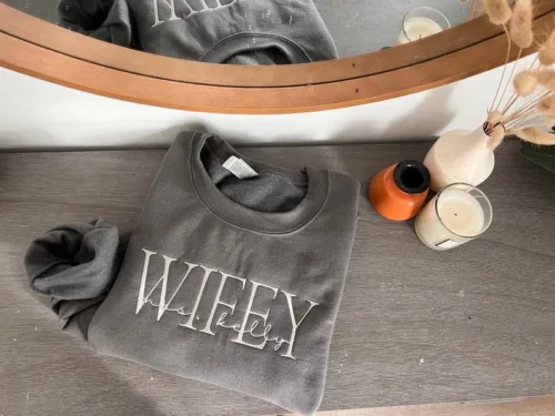 Personalized Embroidered Wife Sweatshirt - Image 8