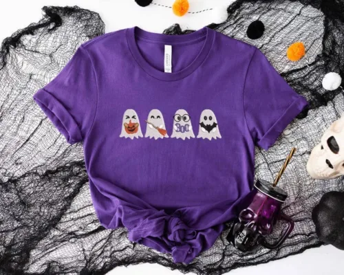 Embroidered Cute Ghost Sweatshirt, Embroidered Halloween Shirt - Image 5