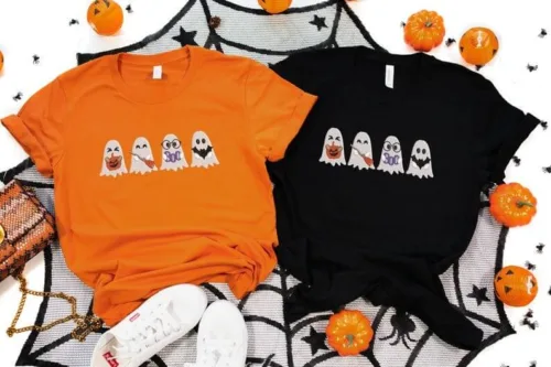 Embroidered Cute Ghost Sweatshirt, Embroidered Halloween Shirt - Image 3