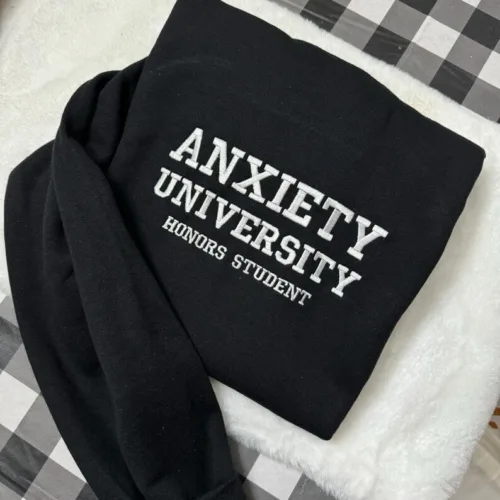 Anxiety University Embroidered - Y2K Style Embroidered - Image 5