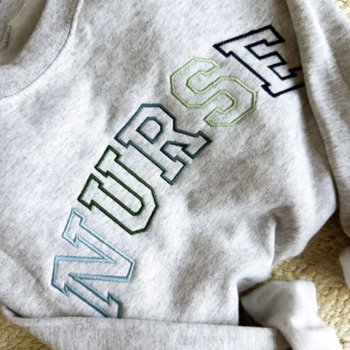 Embroidered Blue-Green NURSE Athletic Gemma Sweatshirt - Image 6