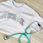 Embroidered Blue-Green NURSE Athletic Gemma Sweatshirt - Image 8