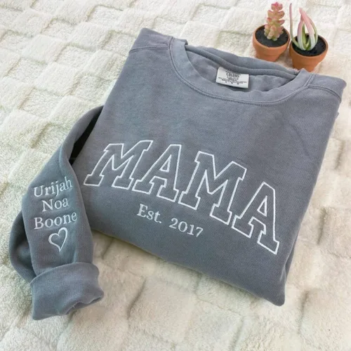 Custom Embroidered Mimi Sweatshirt With Grandkids Names, Grandma Sweatshirt - Image 5