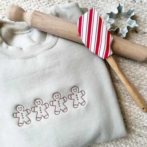 Gingerbread Men Embroidered Sweatshirt - Image 2