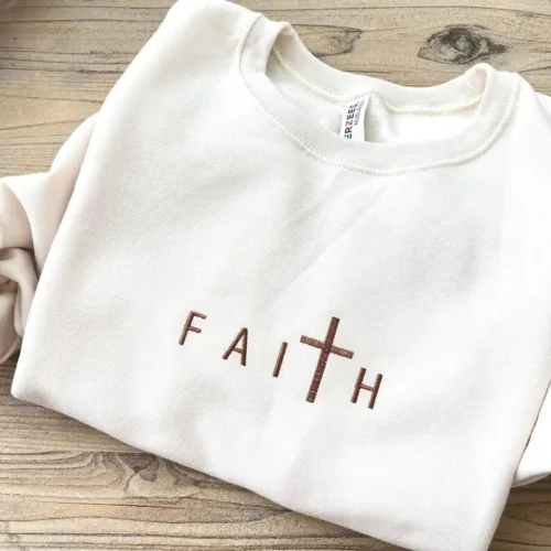 Custom Embroidered FAITH Crewneck Sweatshirt