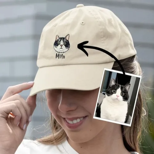 Personalized Embroidered Cat Hat, Custom Dog Hat, Custom Hat Vintage Baseball - Image 3