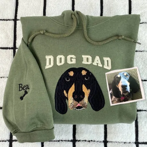 Custom Embroidered Sweatshirt with Dog Face