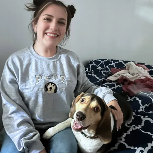 Custom Embroidered Sweatshirt with Dog Face - Image 4