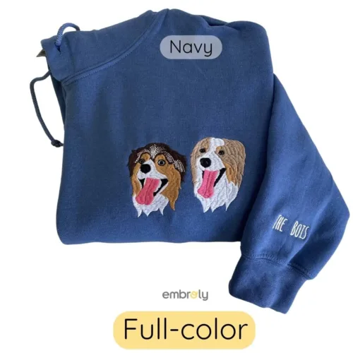 Custom Embroidered Sweatshirt with Dog Face - Image 7