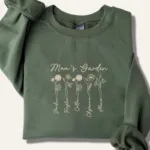 Personalized Birth Flower Mom Sweatshirt or Hoodie - Embroidered - Image 6