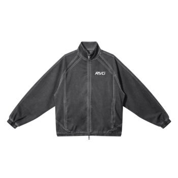 Unisex Vintage Wash Full Zip Mesh Jacket