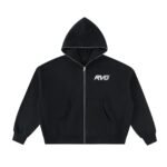 Fleeced Full-Zip Boxy Hoodie