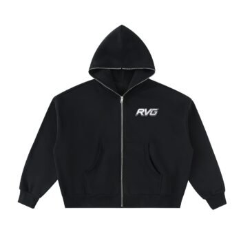 Fleeced Full-Zip Boxy Hoodie